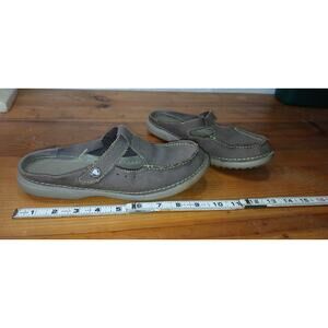 Crocs Women’s Walu Mule Espresso Canvas Slip On Sandals Shoes Size 8w